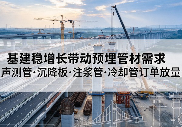 商都基建稳增长带动预埋监测管材需求，声测管、沉降板、注浆管订单持续放量